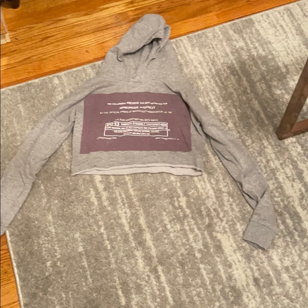 Missguided gray cropped hoodie small 2
